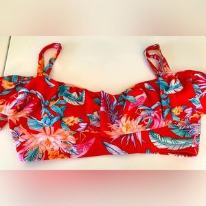 Coral Tropics Apollo Swimwear Womens Bikini Top Only Size 3X